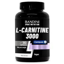 Bandini® L-Carnitine 3000, 180 Capsules High Dose Carnipure® (4 per Day) | L Carnitine Tartrate Sports Supplement, Vegan, High Strength Absorption & Bioavailability, Carnitin for Men & Women, No-GMO