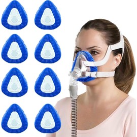 Paquete de 8 protectores CPAP para mascarilla facial Resmed, funda para mascarilla facial CPAP, almohadilla para mascarilla facial CPAP - Transpirables y reduce la huella (estándar, azul)