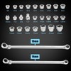 LOSCHEN 27pcs Extra Long Metric Flex-Head Ratcheting Wrench Double Box