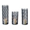 Black Metal Wire Willow Pillar Candleholder Set, Creative Hollow Geometric