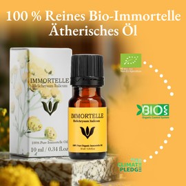 SANICULA Helichrysum Essential Oil - 100% Immortelle Natural Pure Essential Oil, 10 ml Organic Immortelle Essential Oil | Natural, Steam-Distilled Essential Oils for Skin Rejuvenation