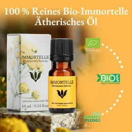 SANICULA Helichrysum Essential Oil - 100% Immortelle Natural Pure Essential Oil, 10 ml Organic Immortelle Essential Oil | Natural, Steam-Distilled Essential Oils for Skin Rejuvenation