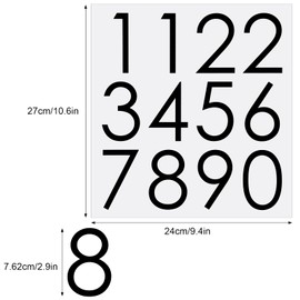 Vinyl Mailbox Number Stickers, 3 Inch Waterproof Numbers Stickers Anti-Fading Vinyl Number Decals Pre-Spaced Number Signs for Mailbox Car Home, Flat Number Style (8 Sets)