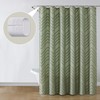 Chyhomenyc Chevron Extra Long Light Sage Green Boho Shower Curtain