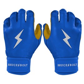 BRUCE BOLT Batting Gloves Original Series Short Cuff, Royal Blue Baseball Gloves, Extra Large Size