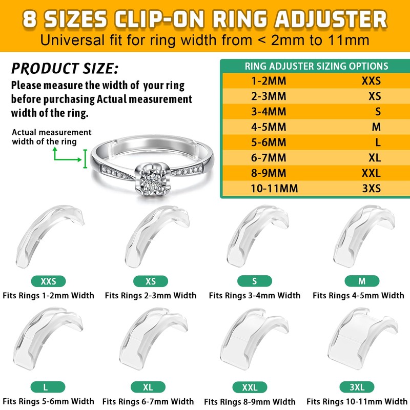 Coopache Ring Sizers for Loose Rings, 14 Pack Invisible Ring