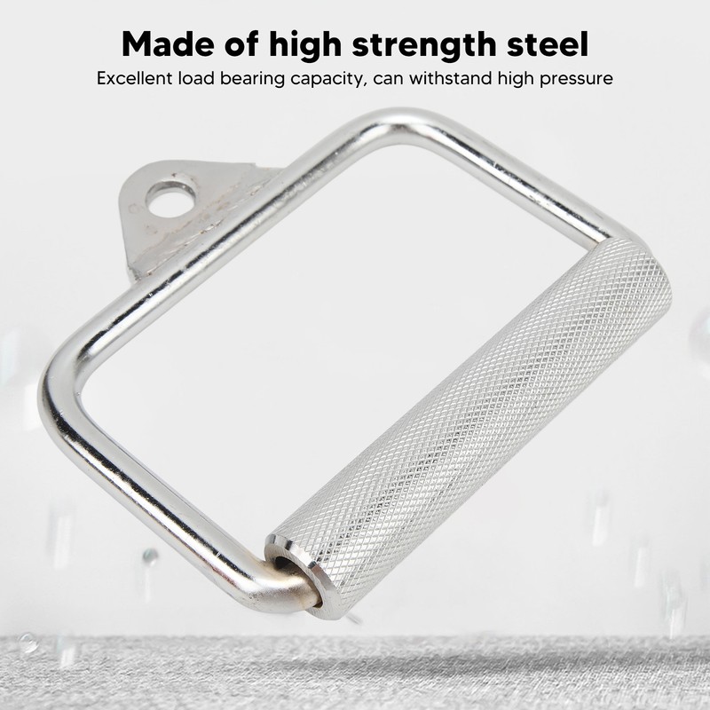 Cable Machine Handle Steel Knurled Fitness Hand Grip Pulldown Rowing