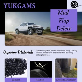 Mud Flap Delete for GMC Sierra 1500 2019-2025 2WD/4WD, Including Front and Rear Mud Flaps, High Strength ABS GMC Sierra 1500 Accessories, No Cutting Required, UV Protection