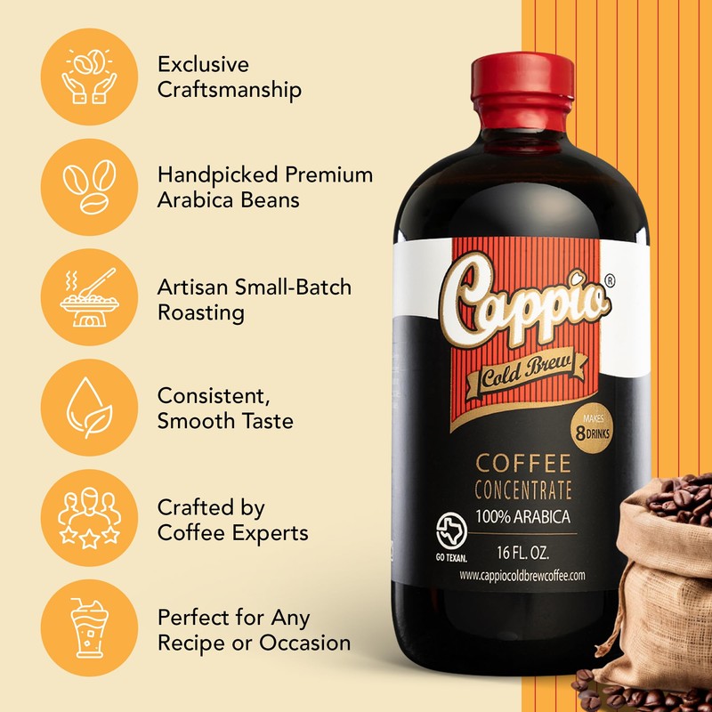 Cappio Cold Brew Coffee, 6-Pack of 16 oz Bottles –