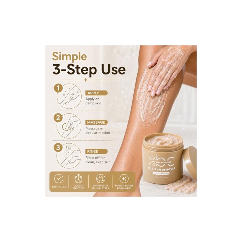 XBC Self Tan Remover Scrub 500ml with Spatula – Exfoliating