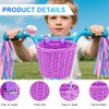 Fouvin Children's Bicycle Basket, Braided, Front, Removable, with Bells, Streamers,