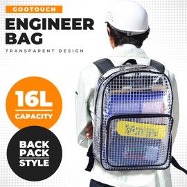 GooTouch Engineer Bag -15.7 Inches Transparent Cleanroom Tool Backpack Simple Style (16 Liters)