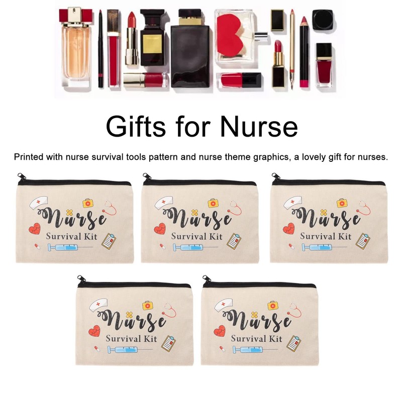 Nurse Survival Kit Bag, 5 Pieces Make Up Bag Cute