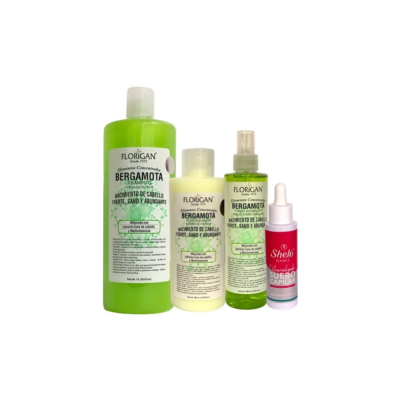 Shampoo Bergamota, Acondicionador Y Tónico + Suero Capilar