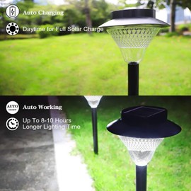 BeideLt Solar Pathway Lights Outdoor, 2 Pack Upgraded Solar Outdoor Lights Super Bright Up to 12 Hrs, IP65 Waterproof Solar Garden Lights Outdoor Solar Lights for Yard Landscape Path Walkway