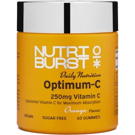 Nutriburst Optimum C - Liposomal Vitamin C (250mg) - Energy & Immune System Support - Orange Flavour - 60 Gummies 1 Month Supply - Suitable for Vegans