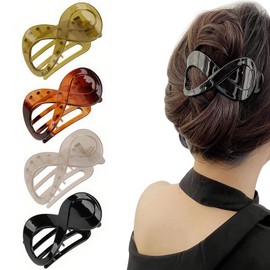 French Concord Curved Hair Clips for Women 3.4 Inch Flat Hair Claw Clips for Thick Hair Duckbill Hair Clips Hair Clops