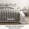 tohrisa Cotton Striped Quilt Set, Ultra Soft 3 Pieces Queen