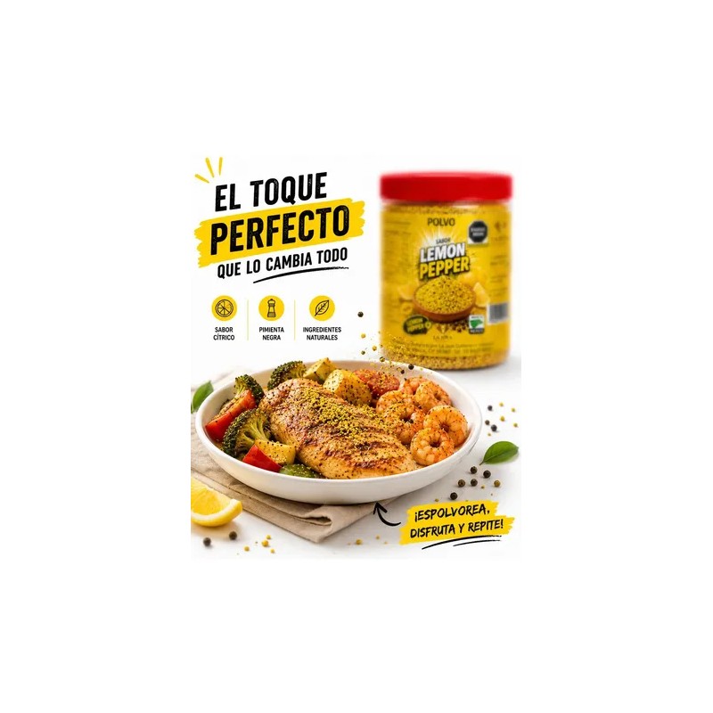 Polvo Sazonador Lemon Pepper 850 G Sabor Irresistible