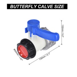 PATIKIL 75mm IBC Tote Adapter - DN50, 1000L IBC Adapter, Butterfly Valve Switch for Garden Irrigation