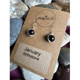 Crystal Earrings, Birthstone Earring, Birth Month Hooks, 925 Earrings, Birthstone Gifts, Month Of Birth Earrings, Healing Earrings (January - Garnet)