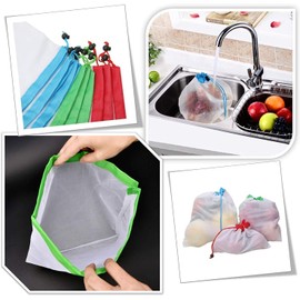 Bolsas Reutilizables Para Productos Frescos, Bolsas Ecológicas De Malla Para Verduras, Bolsas Para La Compra Y Almacenamiento De Frutas Y Verduras. Juego De 12