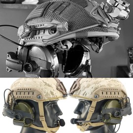 HEARFALCOM Tactical Headset COMAT III Tactical Helmet ARC Rail Adapter Non-Military Version Noise-Cooling Pick-UP Shooting Headset with V2 U94 PTT for Hunting Airgun Sports (FG)