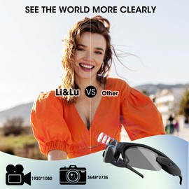 Li&Lu Sport Camera with WiFi, Camera Sunglasses for Outdoor Sports Supports iOS&Android (64GB TF Card Included)