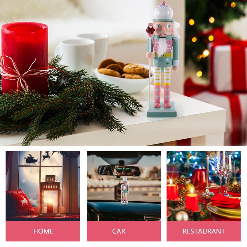 Veemoon Christmas Nutcracker Soldier Wooden Nutcracker Figure Mini Nutcracker Ornaments