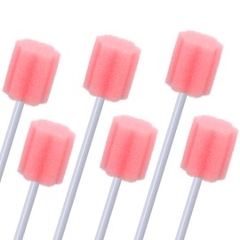 250 Pcs Disposable Mouth Swabs Sponge, BVN Oral Swabs, Oral Care Swabs Disposable, Mouth Swabs, Unflavored and Sterile Disposable Dental Swabsticks for Mouth Cleaning, Pink