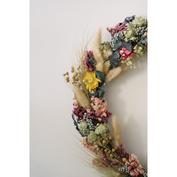 HEITMANN DECO - Corona di fiori secchi, multicolore, circa 35 cm