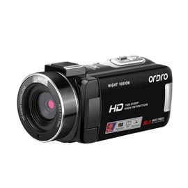 ORDRO HDV-B320 Full HD 1080P 30MP Camcorder 18X Digital Zoom IR Night Vision YouTube Video Camera 3.0 Inch 270° Rotating Screen Vlogging Camera (Black)