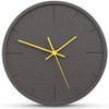 Stephanie Imports Modern Minimalist Dark Concrete Silent Wall Clock (Yellow