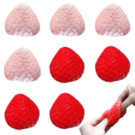 2 Packs Taba squishy, Fufu squishy, Squishy Strawberry, Stress Relief Toys, Soft Sensory Fidget Toys for Adults and Kids, Perfect for Indoor and Outdoor Relaxation (Red+ Pink)