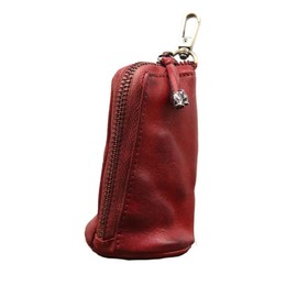 DTSFHTDAL Small Coin Purse, Coin Genuine Leather Mini Coin Wallet Zipper Vintage Leather Coin Bag Car Key Holder Wallet for Men Women (Red)