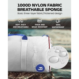 MOVEMINGLE Waterproof Sports Duffel Bag 1000D Nylon Durable Gym Bags for Men and Women Overnight Bag with 3 Accessory Bags of Wet & Dry Separation Upgrades 2.0 White