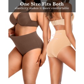 J-pone High Waisted Postpartum Underwear Tummy Control Panties for Women Breathable Cotton Full Coverage Briefs 5 Pack M L