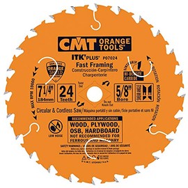 CMT P07024-X10 ITK Plus Fast Framing Saw Blade Masterpack, 7-1/4 x 24 Teeth, 10° ATB+Shear with 5/8-Inch<> bore - 10-Pack