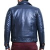 Laverapelle Men's Genuine Lambskin Leather Jacket (Navy Blue, Medium, Polyester