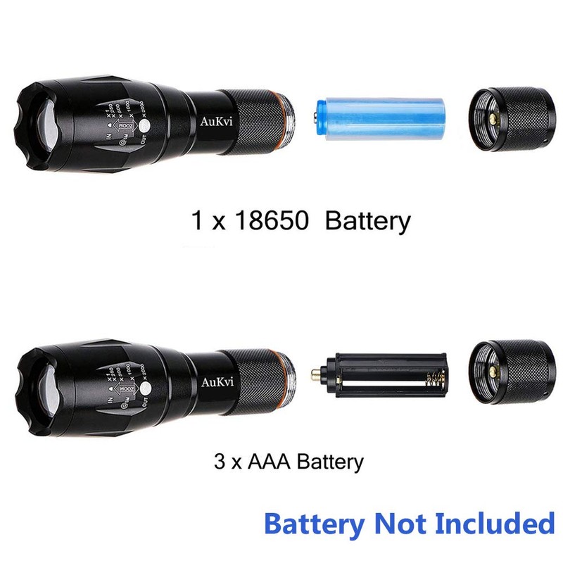 2 Pcs Single Mode Blue Light Flashlight Long Range LED