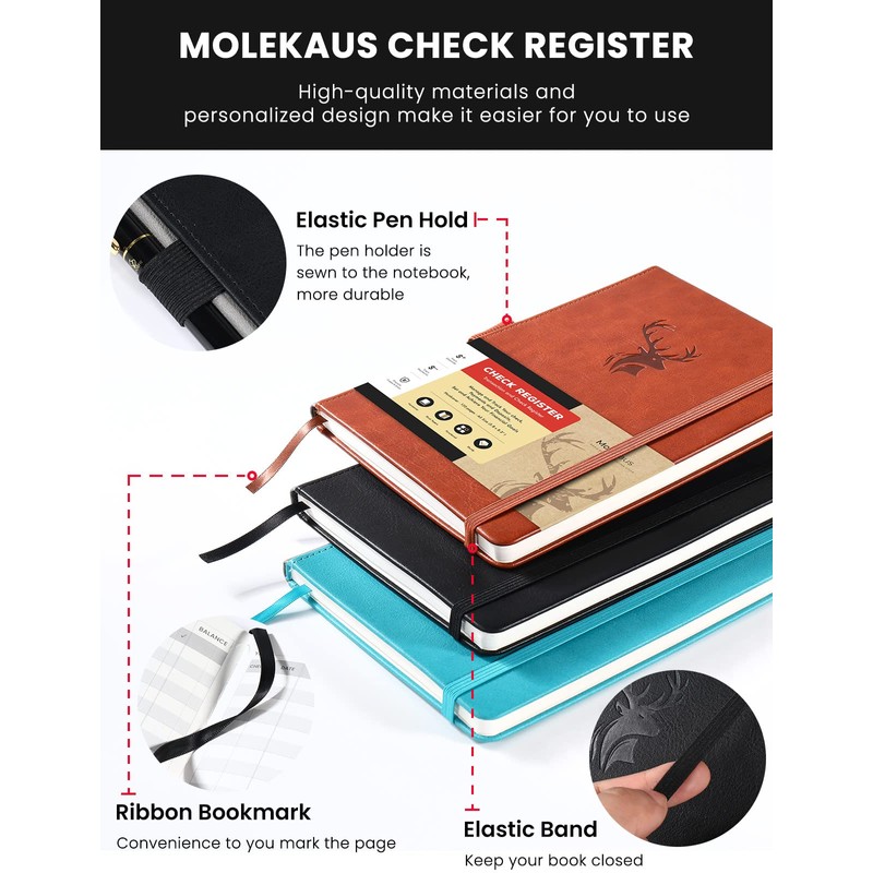 Molekaus Accounting Ledger Book Check Registers for Personal Checkbook Register