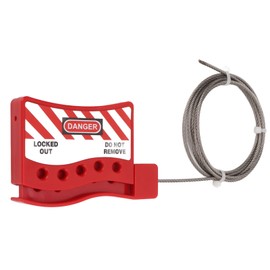 Adjustable Lockout Tagout Cable Lock Stainless Steel 6.56ft Length Reusable 5 Lock Holes for Industrial Chemical