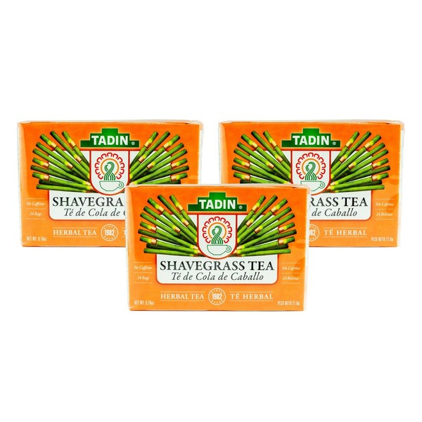 Tadin Shave Grass Herbal Tea, (Cola de Caballo), 24 bags  (3 BOXES) 12/2023
