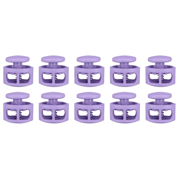 sourcing map 10pcs Plastic Cord Locks Double Hole Spring Toggle