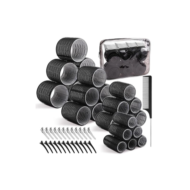 50 pzs Rizadores para el Cabello, 4 Tamaños de Rulos