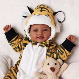 BABESIDE Black Baby Dolls, 17Inch Soft Body Realistic Baby Doll Cute Smiling Real Life Baby Dolls with Bunny Clothes and Accessories for 3+ Year Old Girls Cuddling, Playing&Collection