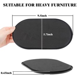 Kayzn Reusable Large Furniture Movers Sliders for Carpet - 8 Pack 9-1/2" x 5-3/4" Oval Furniture Moving Pads for Heavy Duty Furniture Sliders, Effortless Moving and Surface Protection