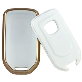 REPROTECTING TPU Key Fob Cover Compatible with Honda Accord CR-V Civic Insight Passport Pilot (2015-2021) (White/Green, 5 Button Smart Key)