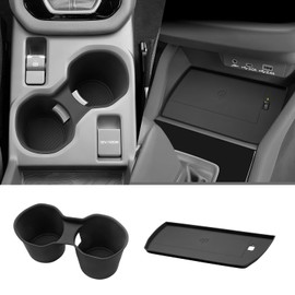 Autorder Car Cup Holder&Wireless Charging Protective Mat for Subaru Forester 2025 Accessories Water Cup Holders TPE Durable Cup Holder Insert Center Console Inserts Liner