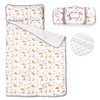 Toddler Nap Mat with Removable Pillow & Soft Minky Blanket,